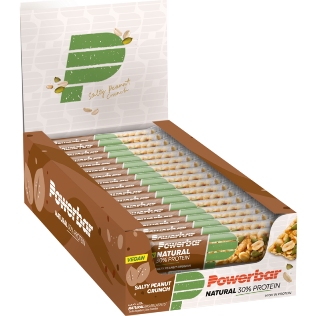 Doos Powerbar Natural 30% Protein Bar Salty Peanut Crunch 40g (18 repen)