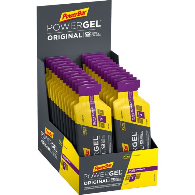 Doos PowerBar PowerGel Original Black Currant (met cafeïne)