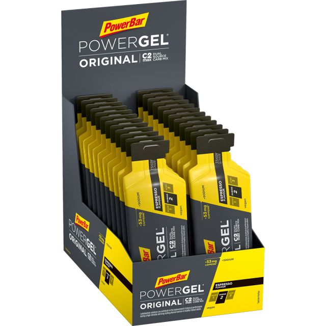 Doos PowerBar PowerGel Original Espresso (met cafeïne)